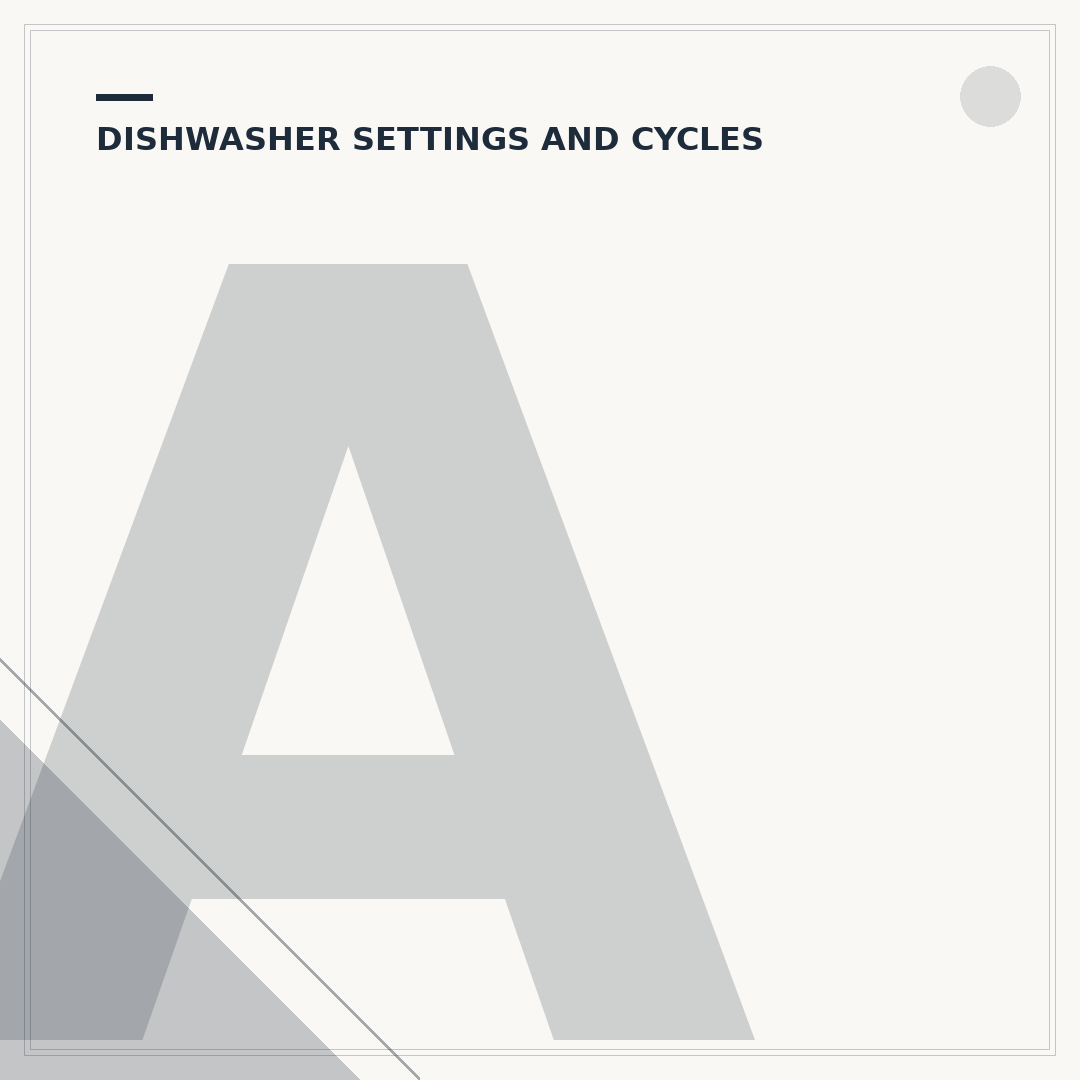 AEG Dishwasher Symbols