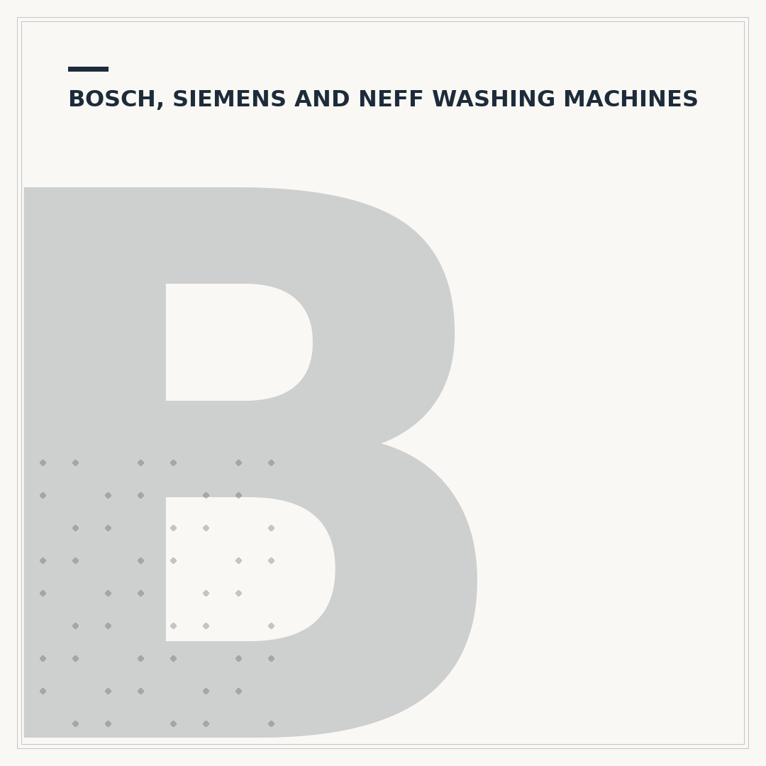Bosch Serie 8 Washing Machine: Troubleshooting Common Faults