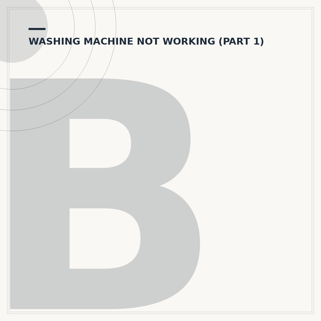 Bosch Washing Machine Troubleshooting