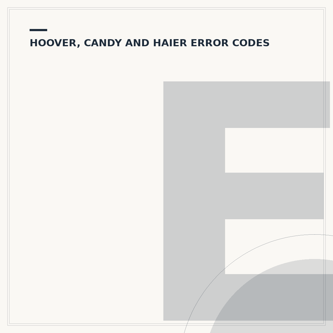 E09 Error on a Candy Washing Machine