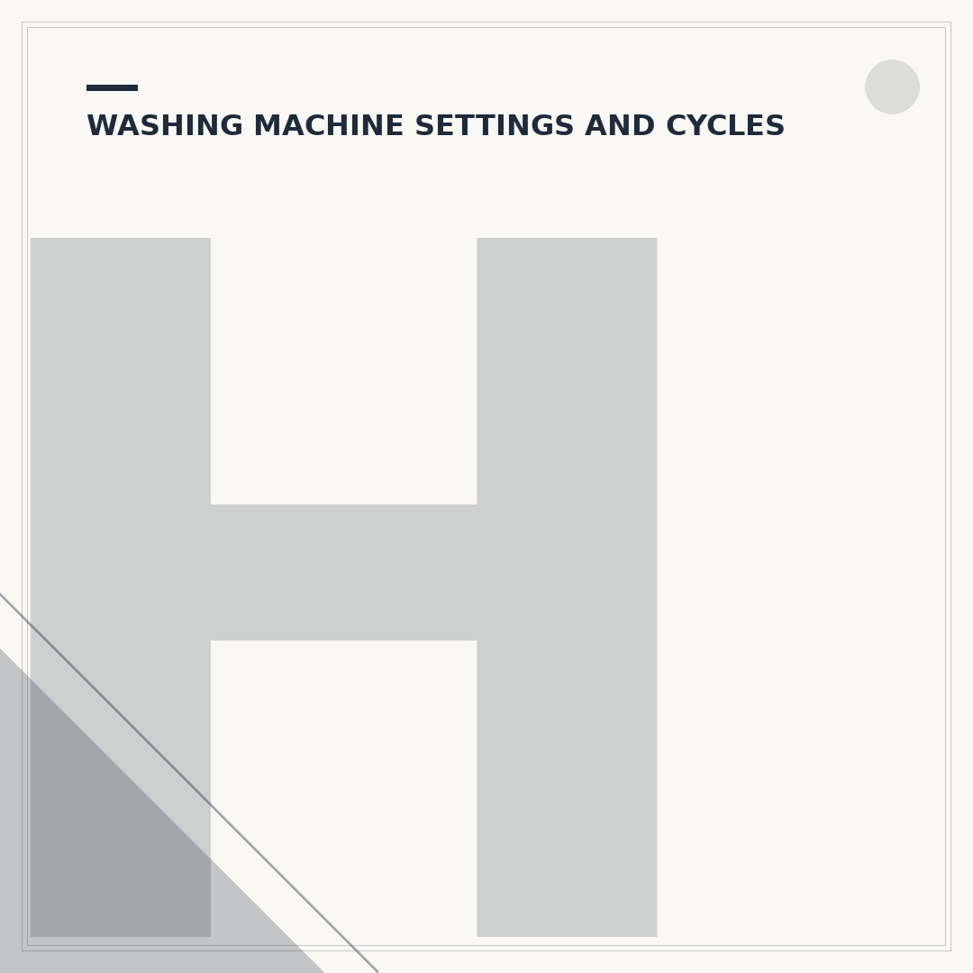 Hoover Washing Machine Programs Explained