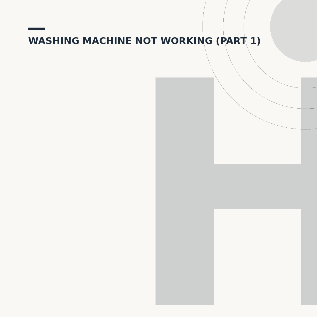 Hotpoint Washing Machine Troubleshooting