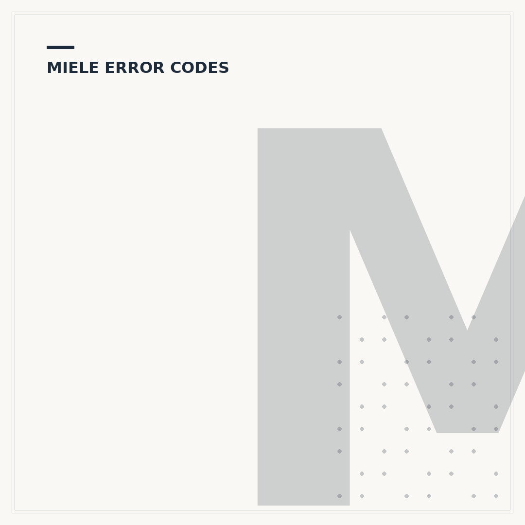 Miele Washing Machine Fault Codes: Diagnosis & Fixes