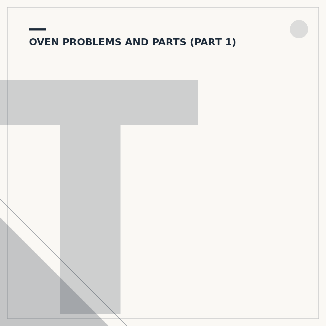 The Oven Door Bakery: Troubleshooting & Repairs