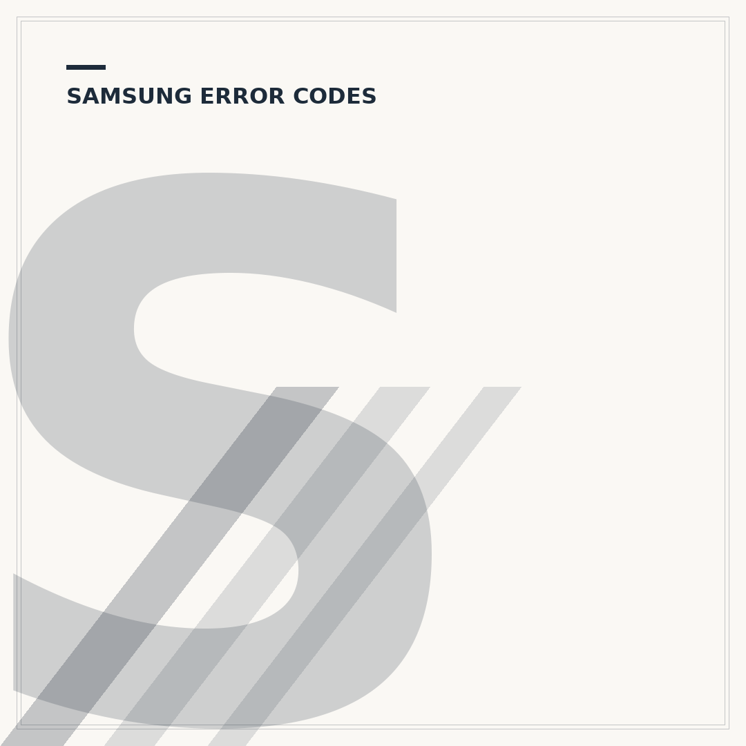 Samsung Washing Machine Error Codes Explained