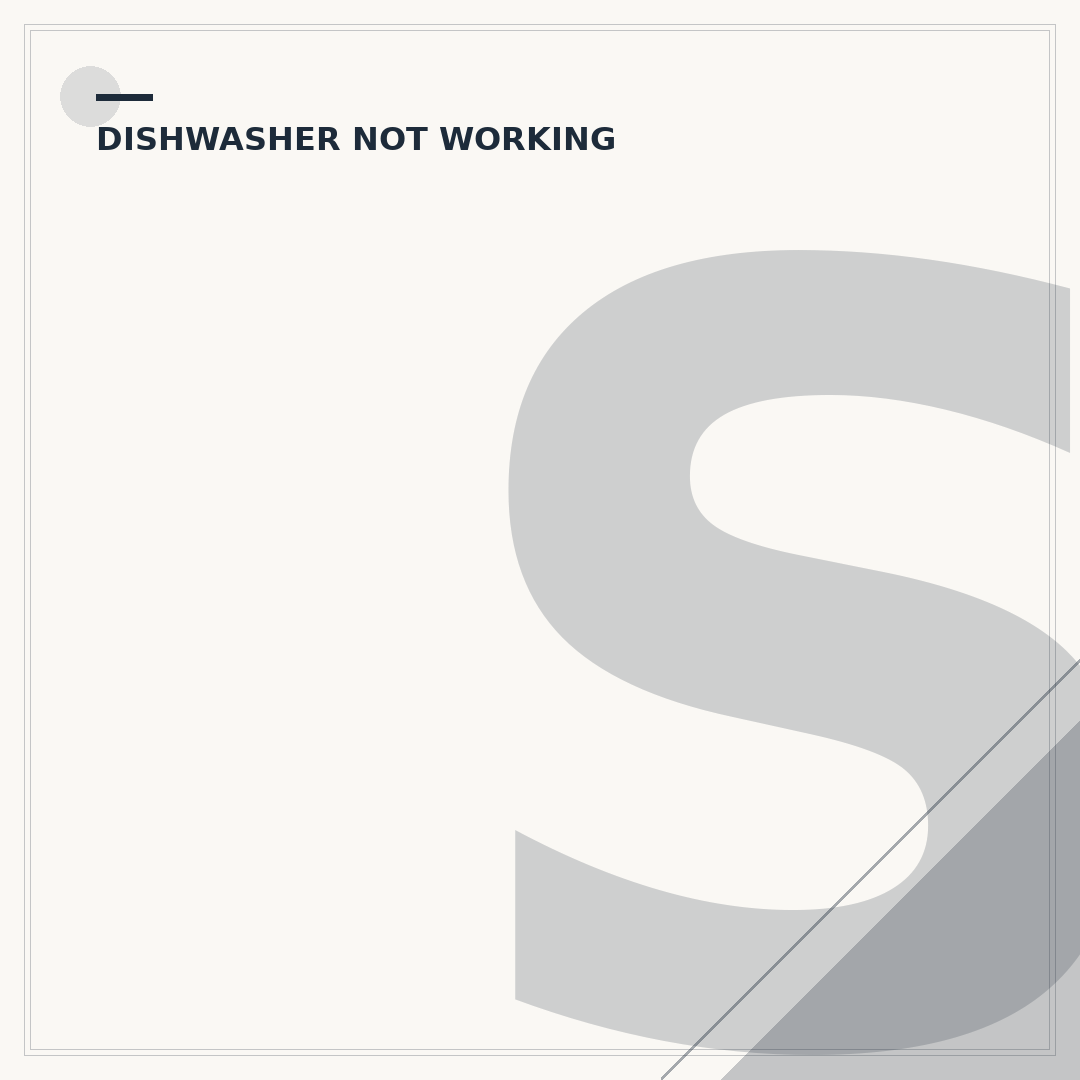 Smeg Dishwasher Not Working? Common Faults & Fixes