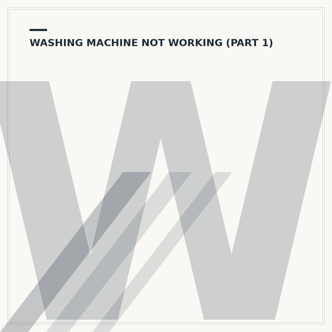 Washing Machine Not Turning On? Common Faults & Fixes