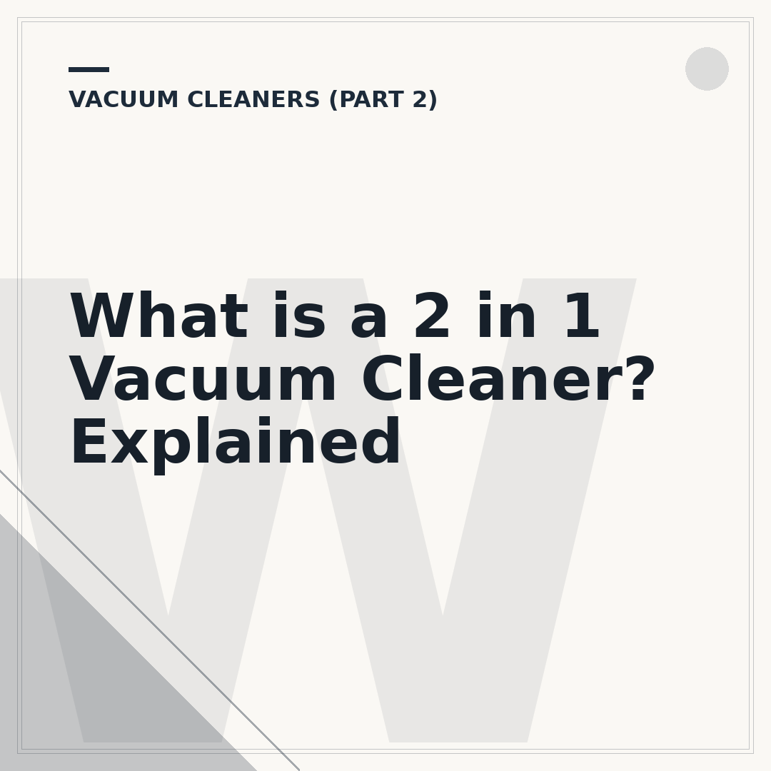 What is a 2 in 1 Vacuum Cleaner? Explained
