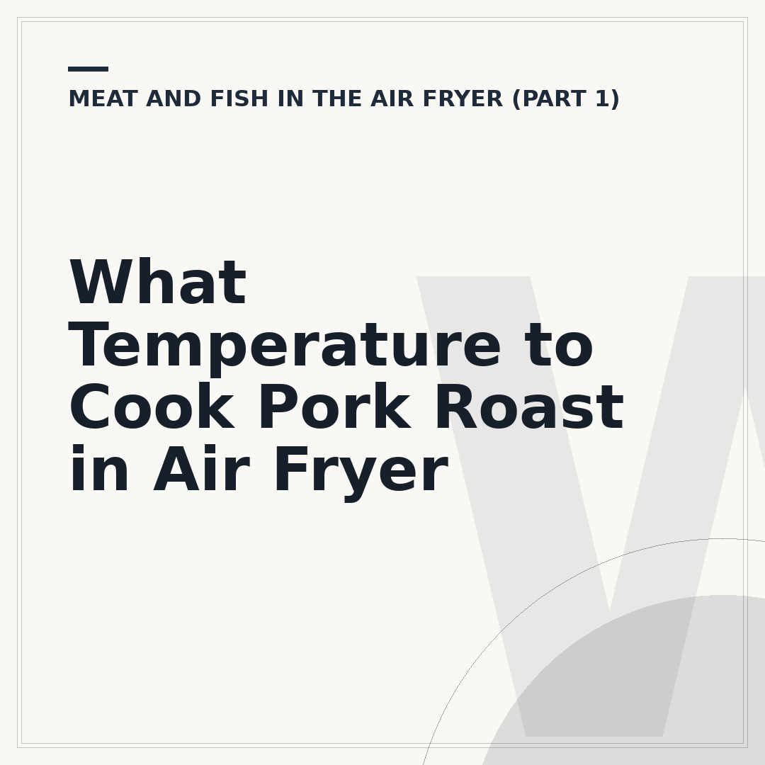 What Temperature to Cook Pork Roast in Air Fryer