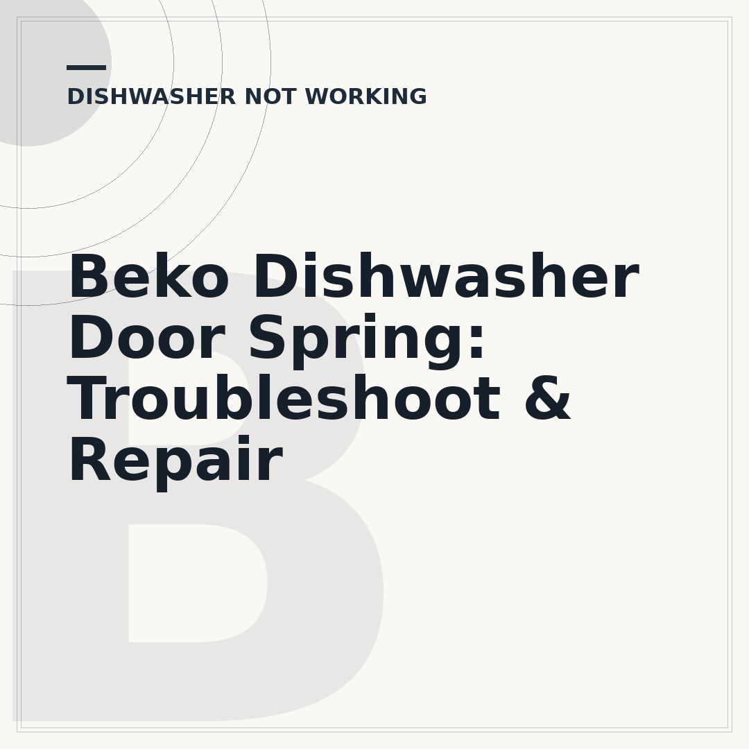 Beko Dishwasher Door Spring: Troubleshoot & Repair