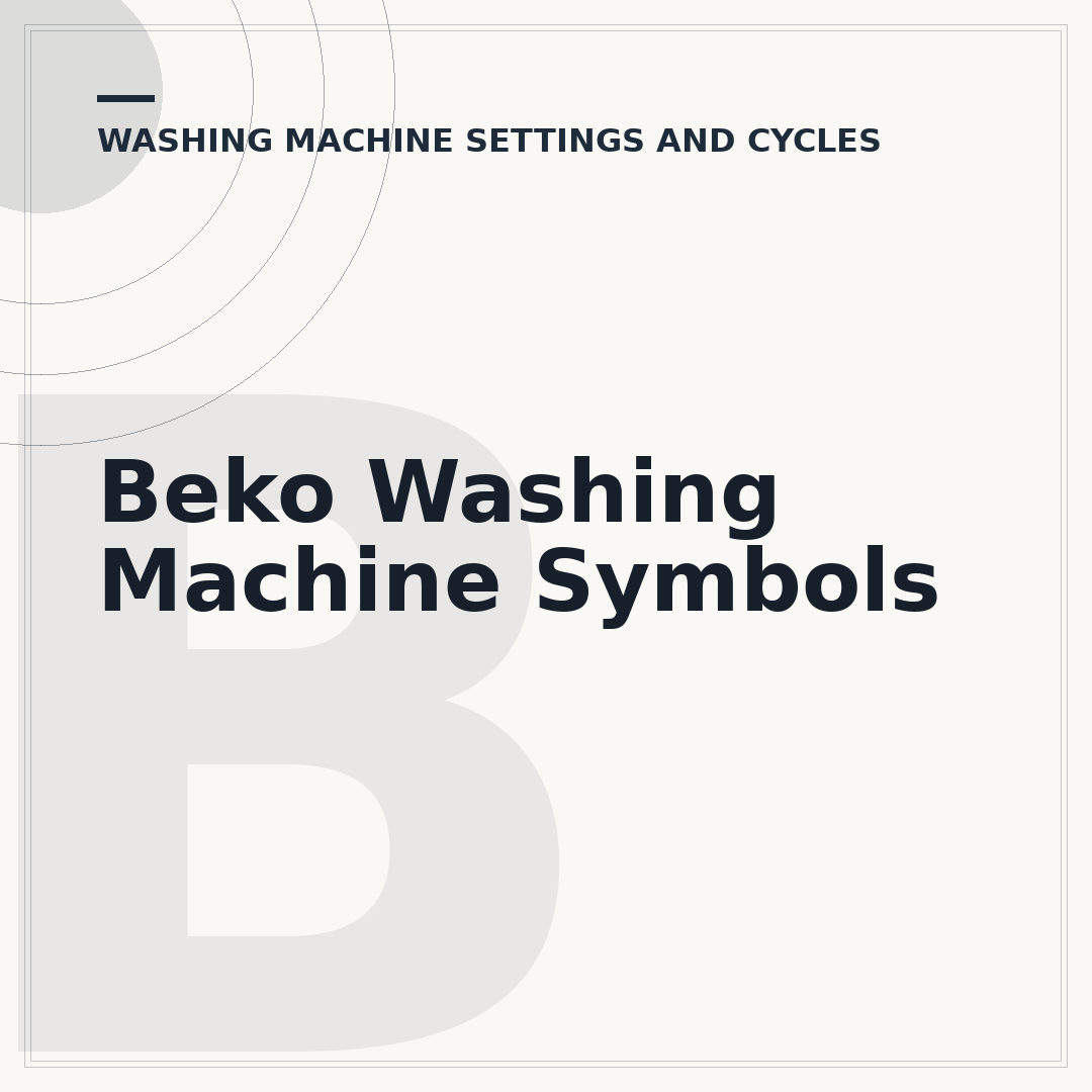 Beko Washing Machine Symbols