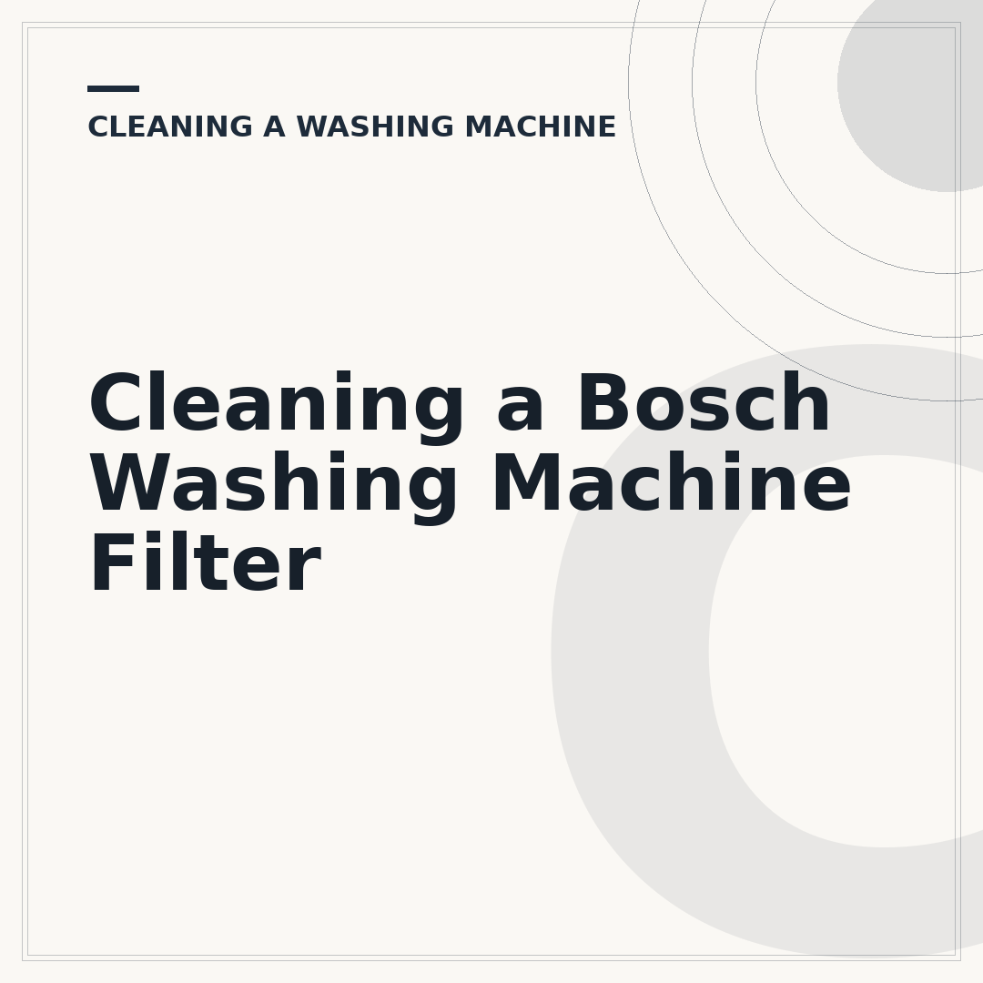 Cleaning a Bosch Washing Machine Filter