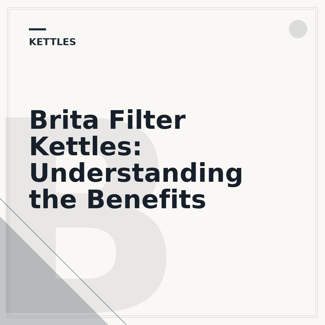 Brita Filter Kettles: Understanding the Benefits