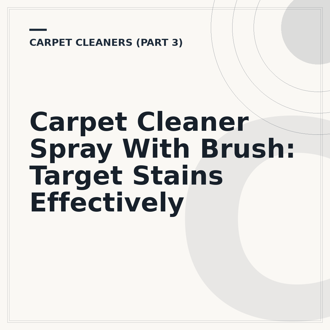 Carpet Cleaner Spray With Brush: Target Stains Effectively
