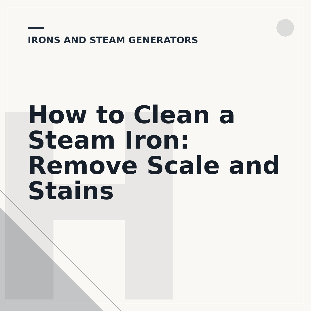 How to Clean a Steam Iron: Remove Scale and Stains