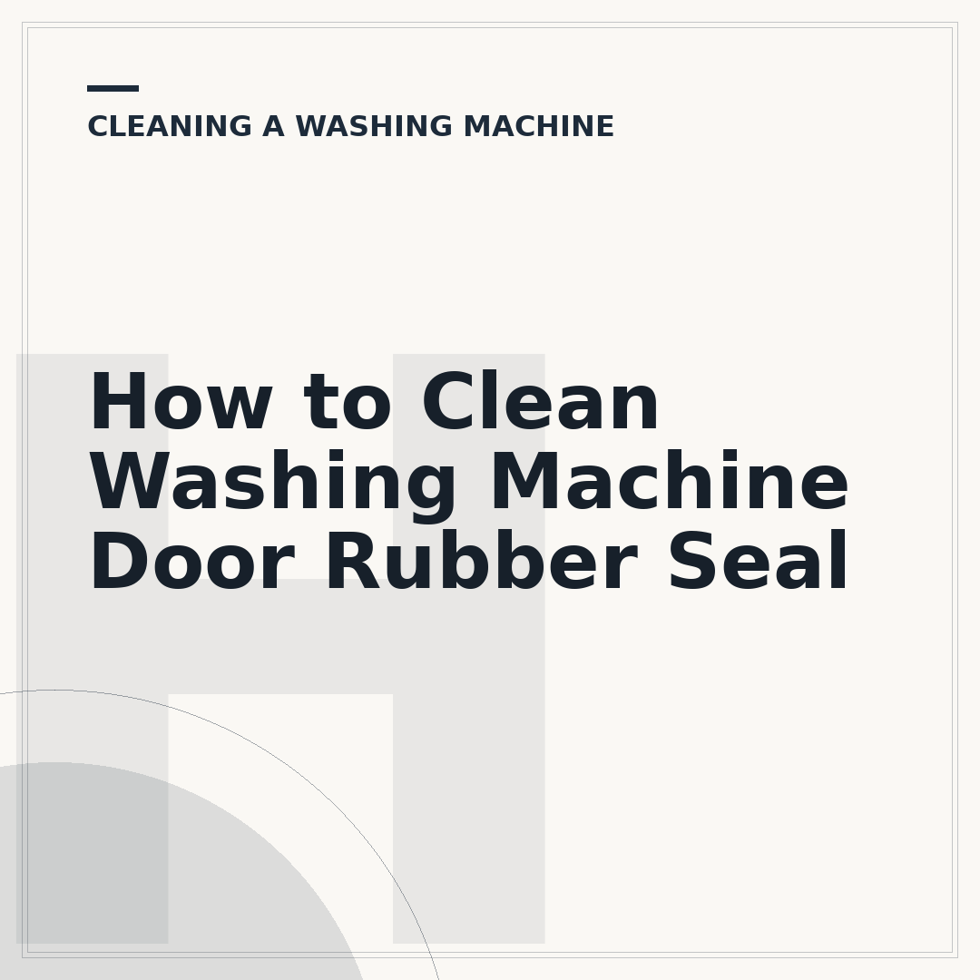 How to Clean Washing Machine Door Rubber Seal