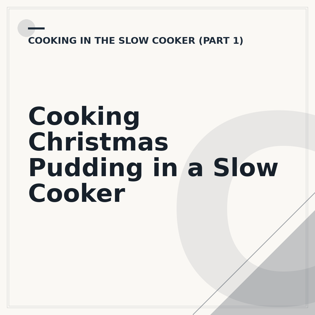 Cooking Christmas Pudding in a Slow Cooker