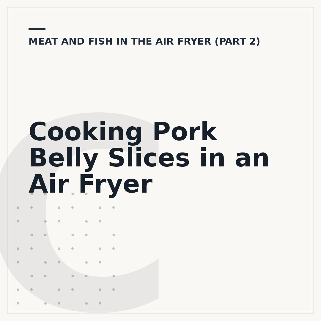 Cooking Pork Belly Slices in an Air Fryer