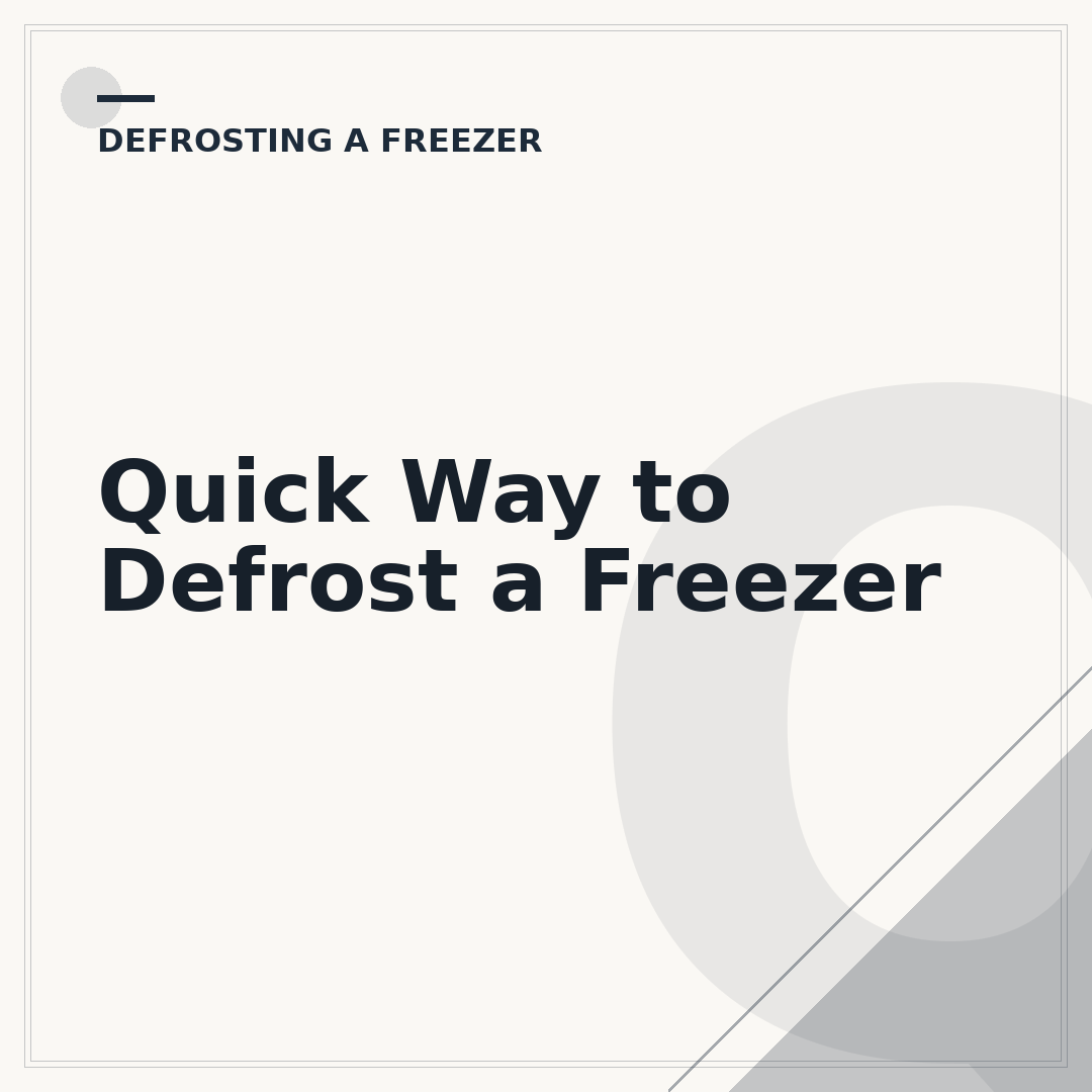 Quick Way to Defrost a Freezer
