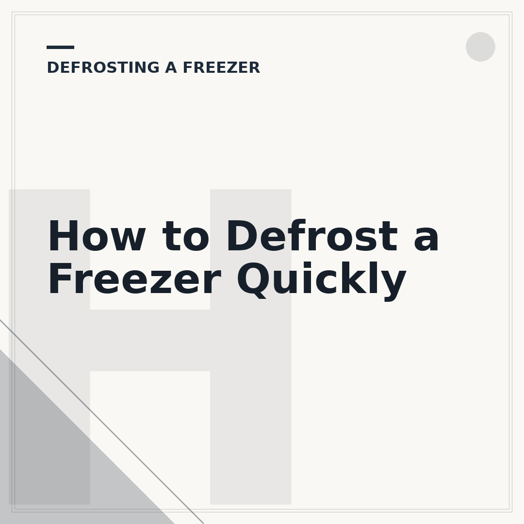 How to Defrost a Freezer Quickly