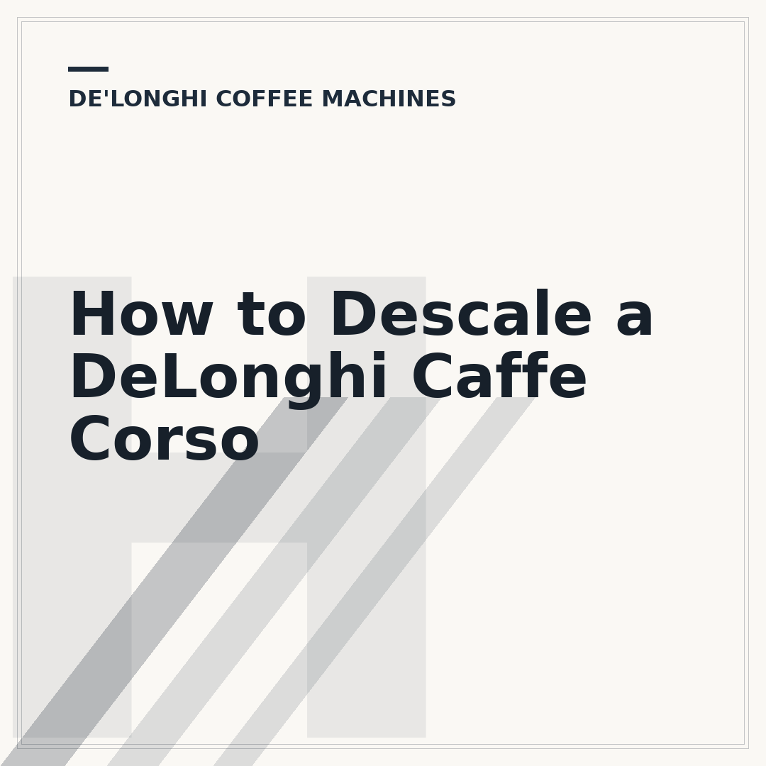 How to Descale a DeLonghi Caffe Corso