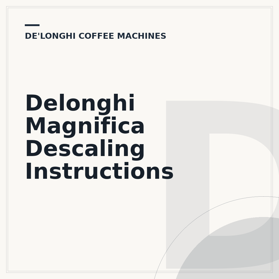 Delonghi Magnifica Descaling Instructions