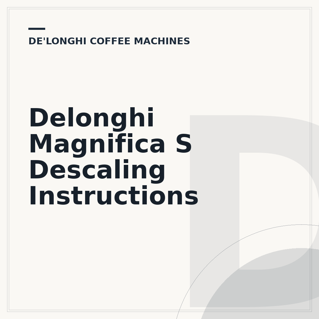 Delonghi Magnifica S Descaling Instructions