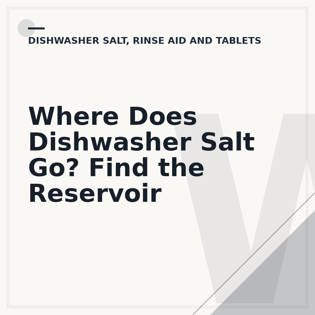 Where Does Dishwasher Salt Go? Find the Reservoir