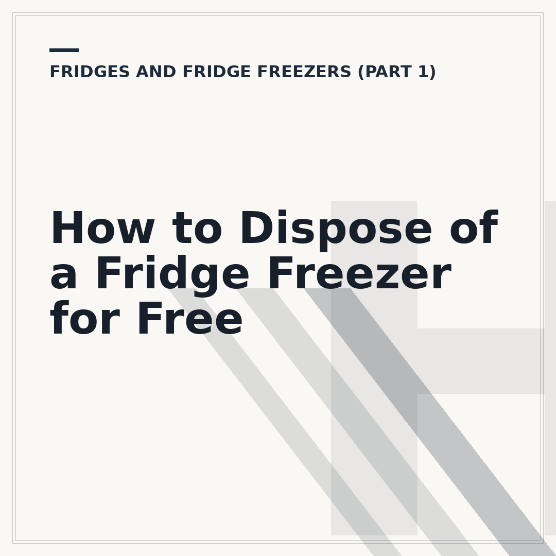 How to Dispose of a Fridge Freezer for Free