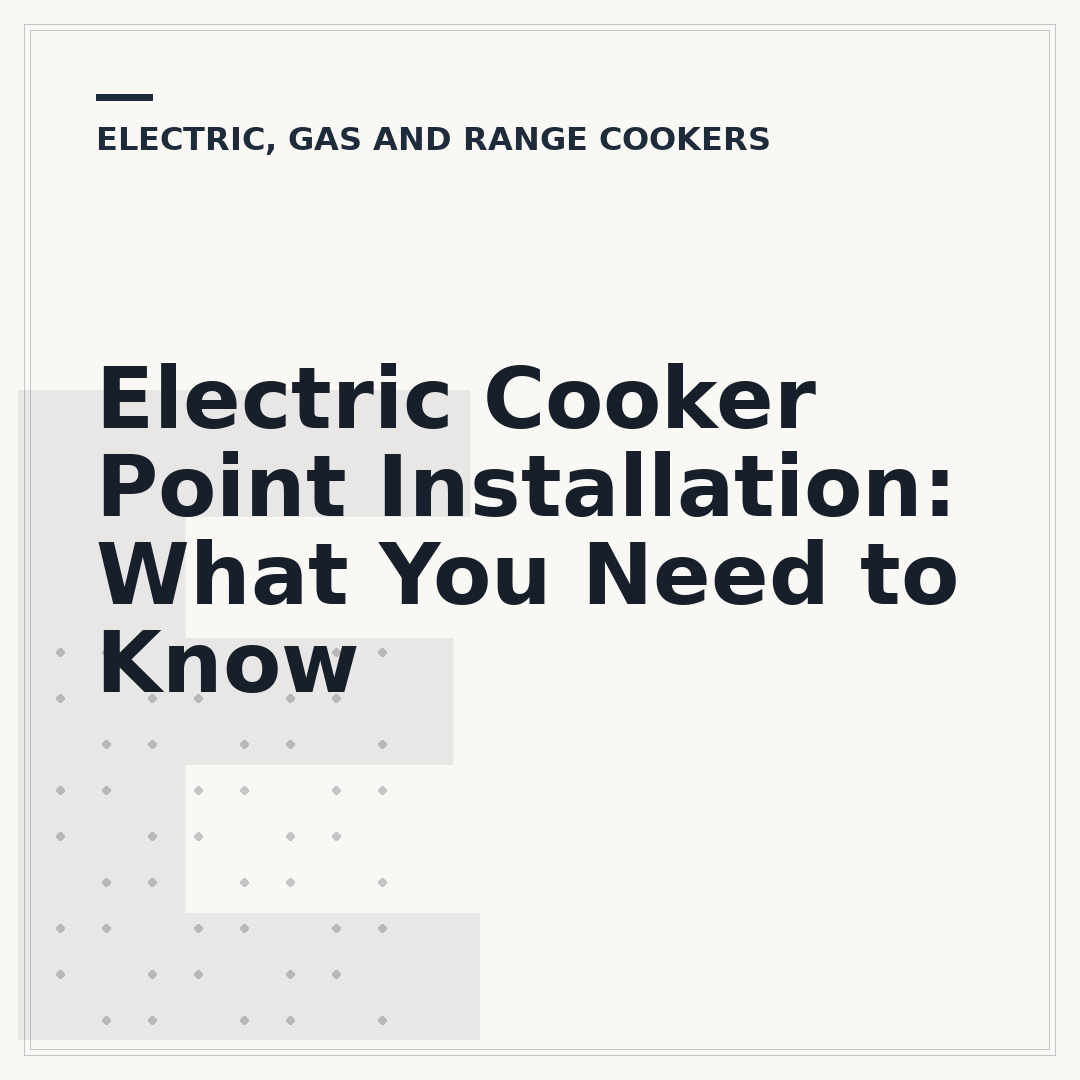 Electric Cooker Point Installation: What You Need to Know