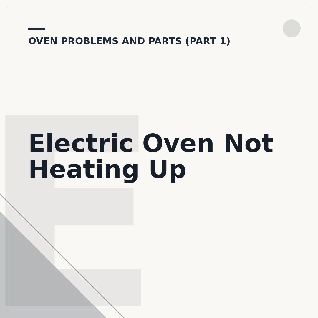 Electric Oven Not Heating Up