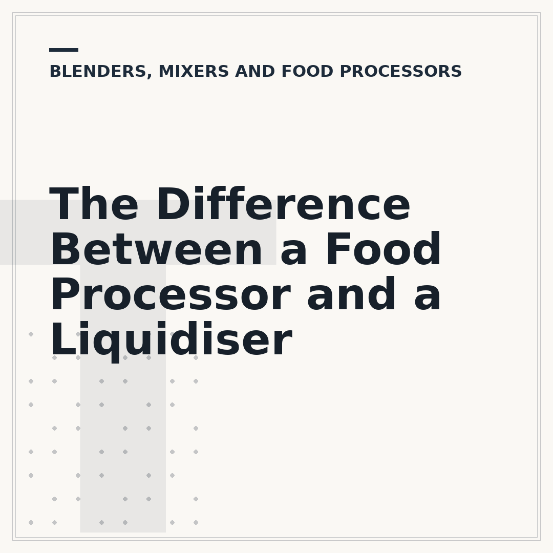 The Difference Between a Food Processor and a Liquidiser