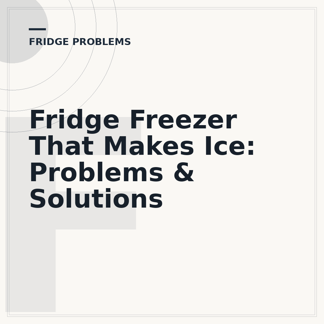 Fridge Freezer That Makes Ice: Problems & Solutions