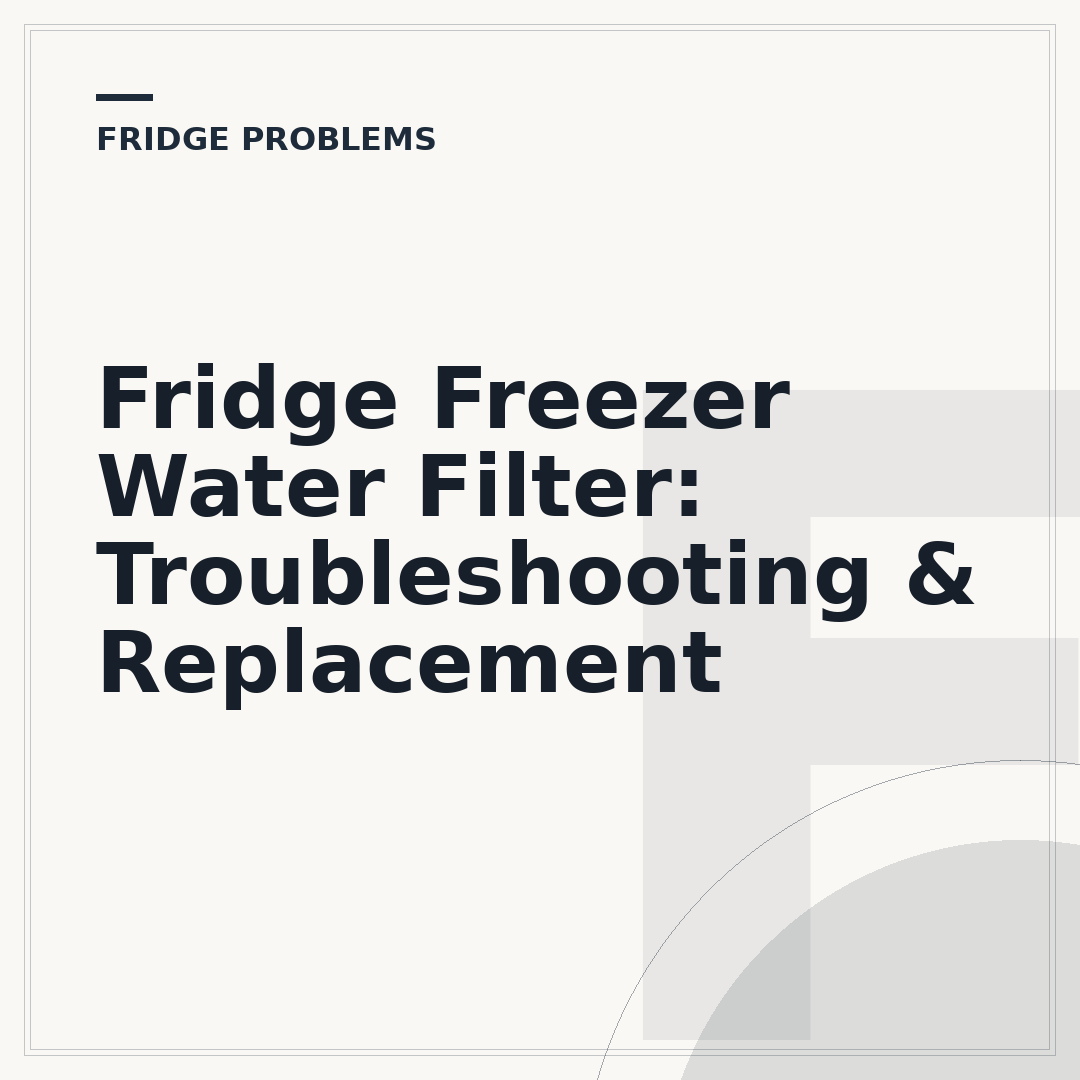 Fridge Freezer Water Filter: Troubleshooting & Replacement