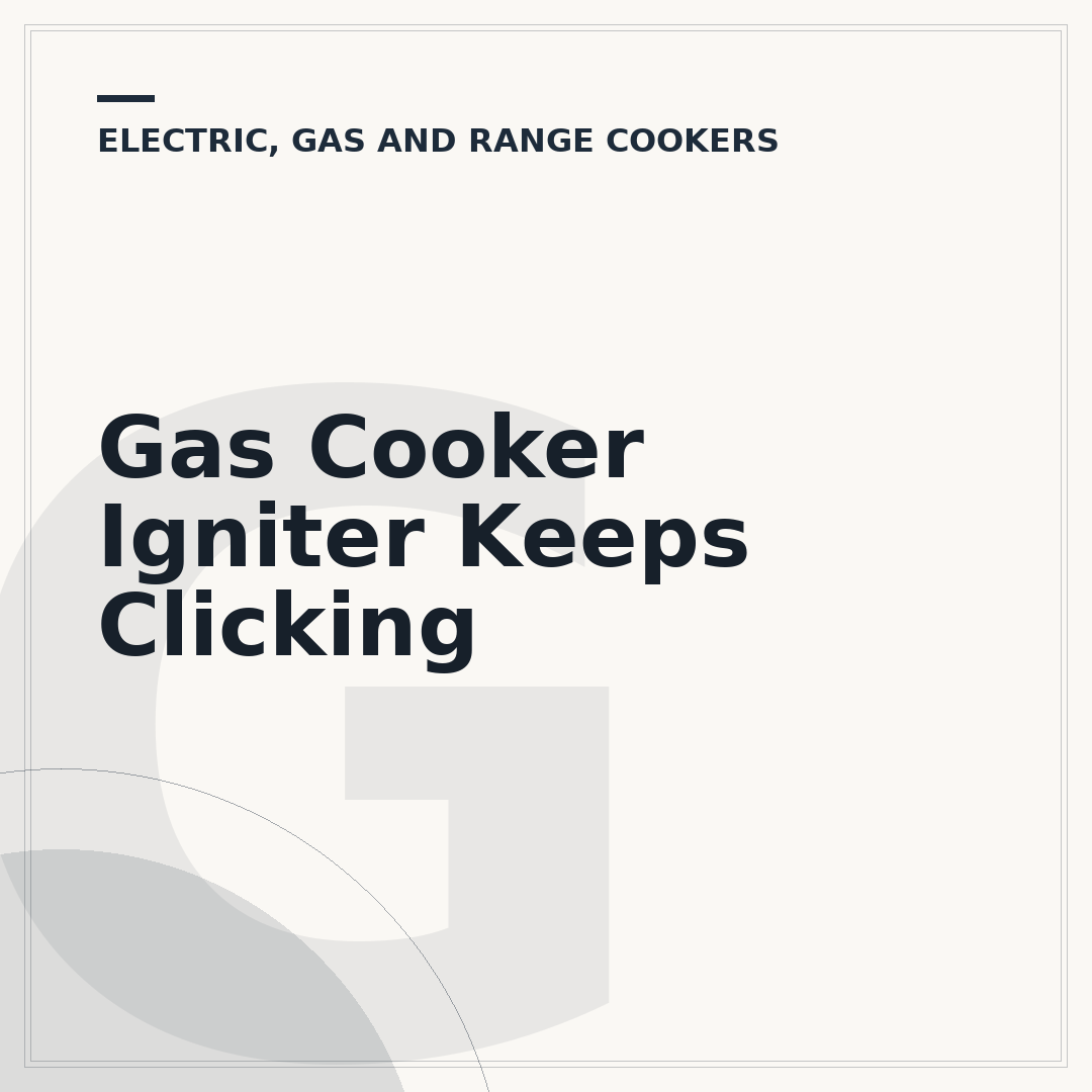 Gas Cooker Igniter Keeps Clicking