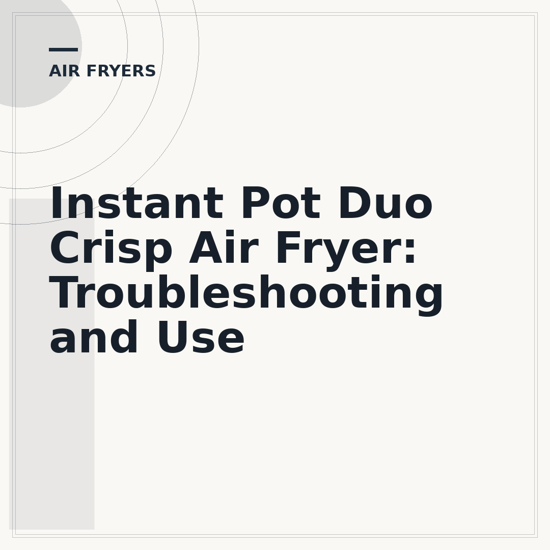 Instant Pot Duo Crisp Air Fryer: Troubleshooting and Use