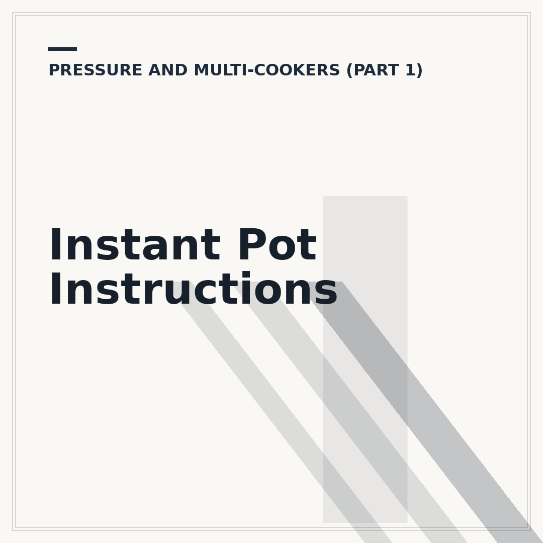 Instant Pot Instructions