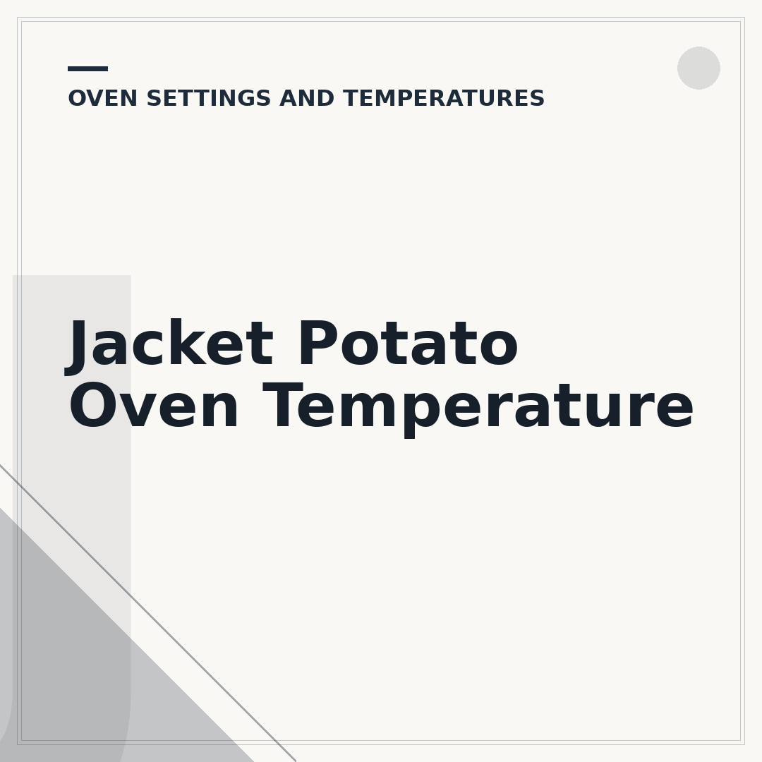Jacket Potato Oven Temperature