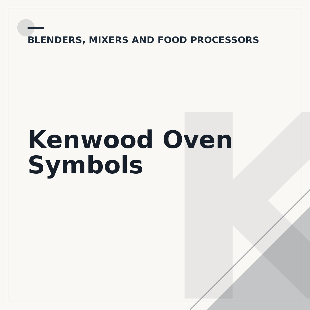 Kenwood Oven Symbols