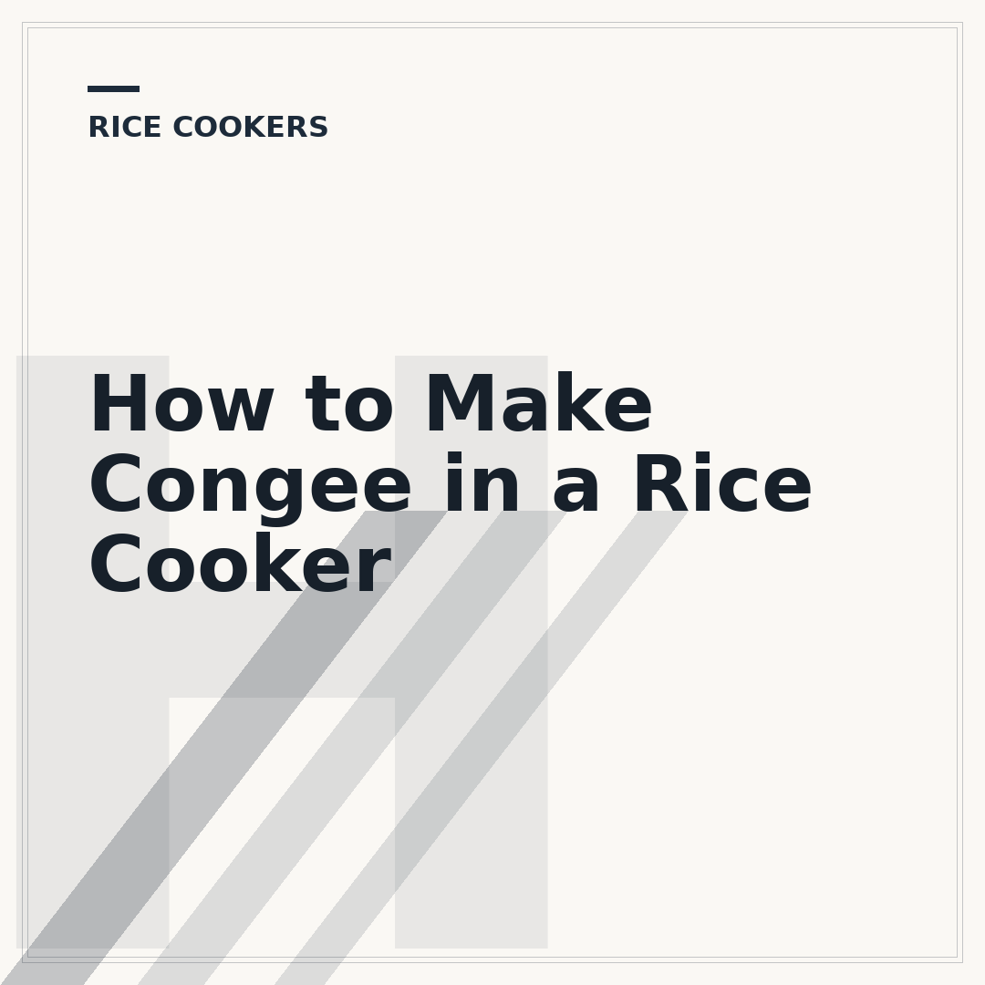 How to Make Congee in a Rice Cooker