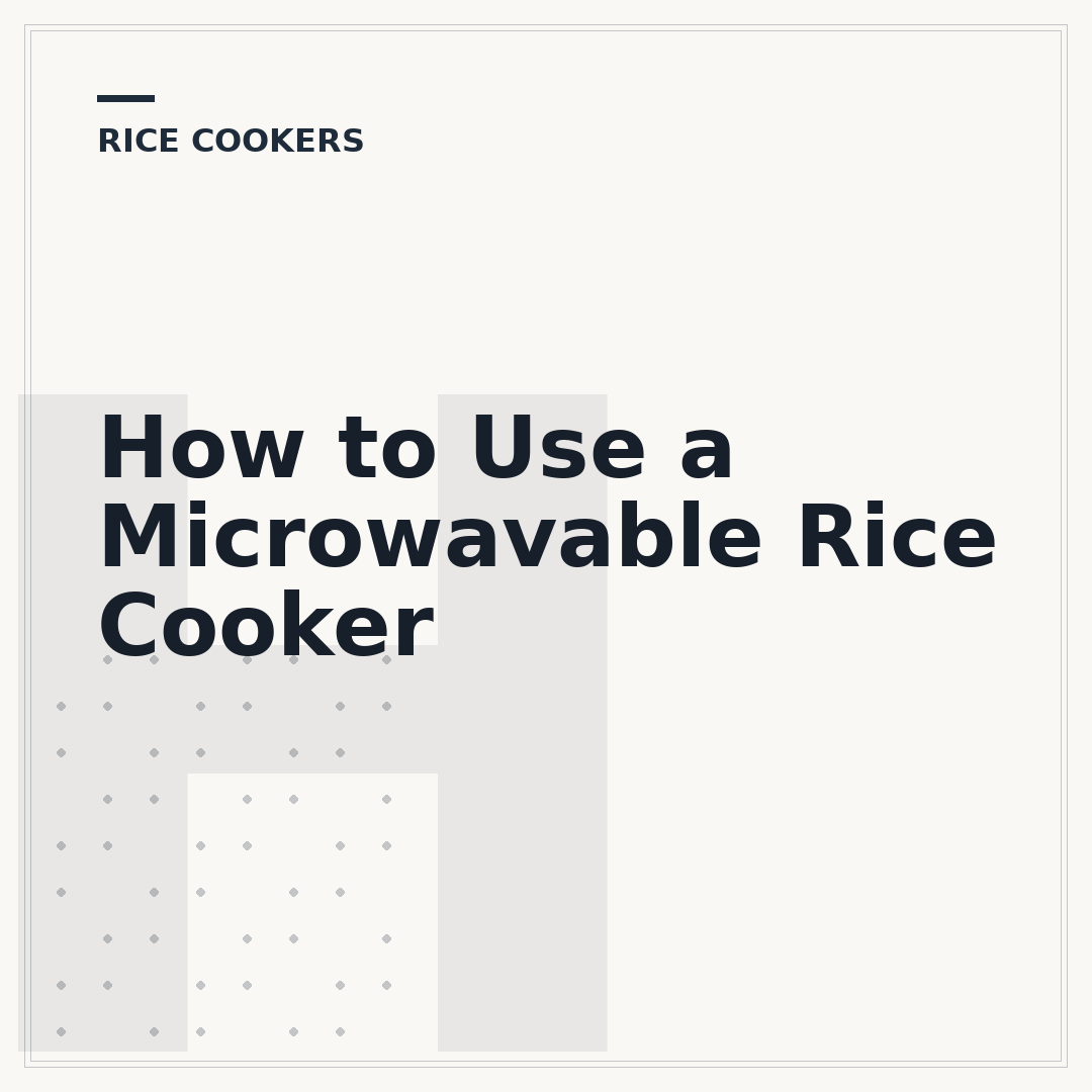 How to Use a Microwavable Rice Cooker