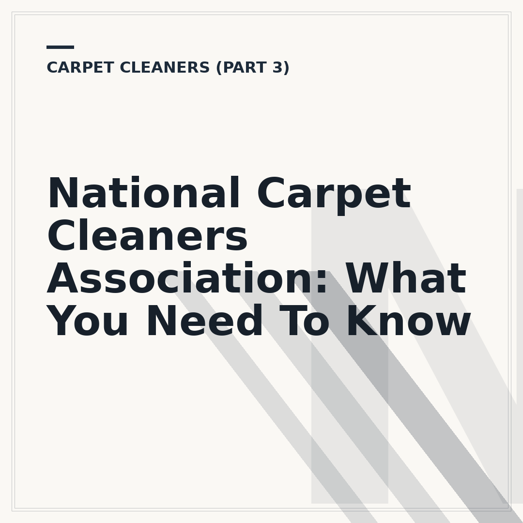 National Carpet Cleaners Association: What You Need To Know