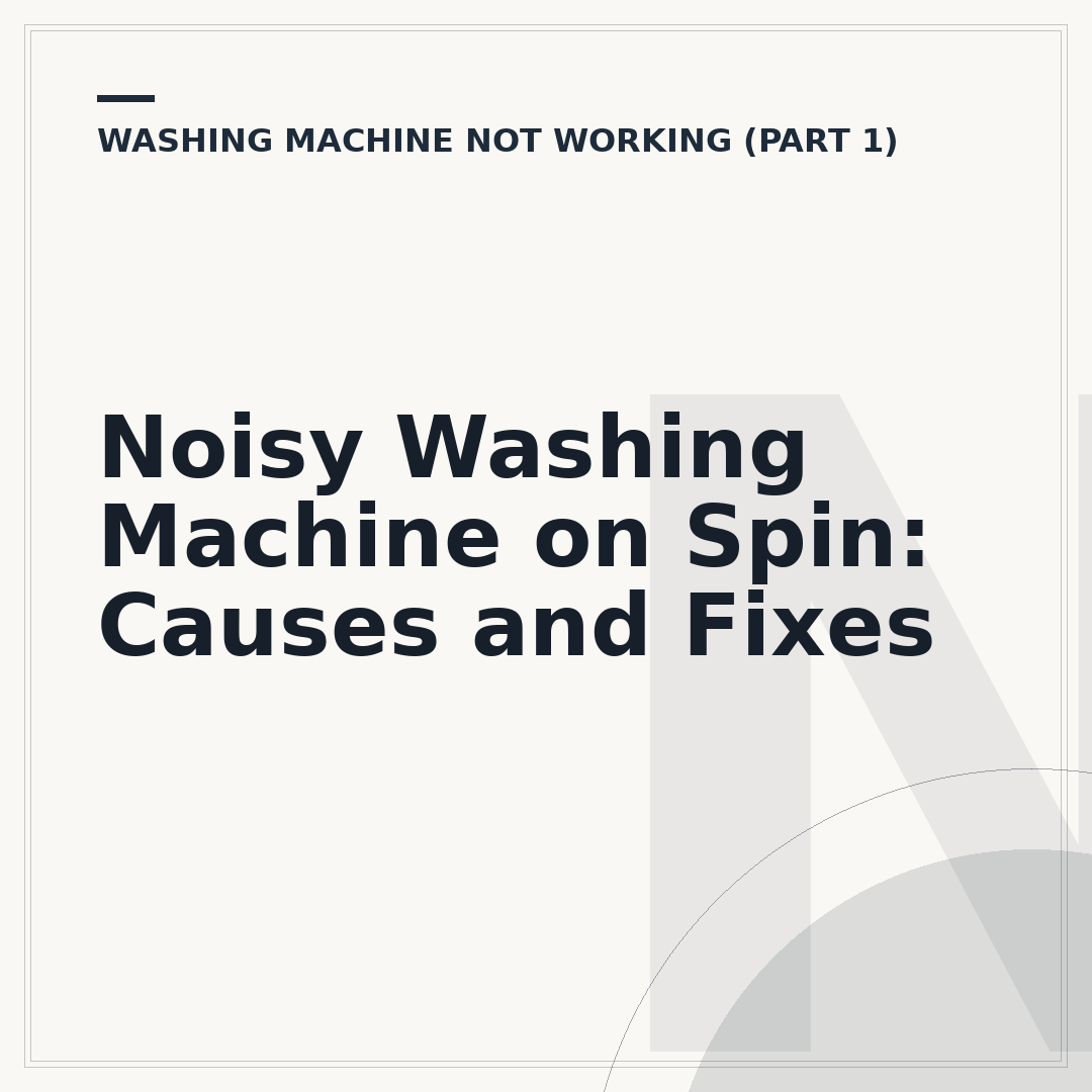 Noisy Washing Machine on Spin: Causes and Fixes