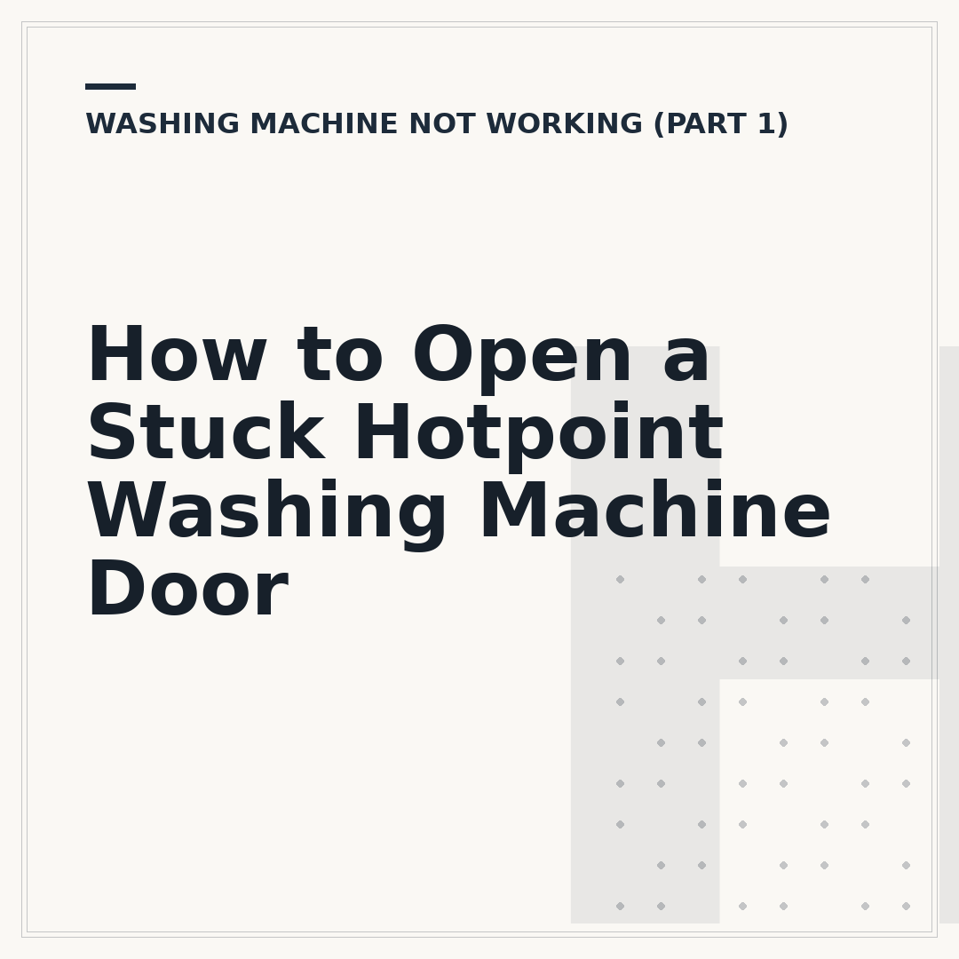 How to Open a Stuck Hotpoint Washing Machine Door