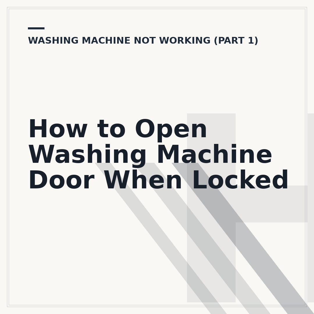 How to Open Washing Machine Door When Locked