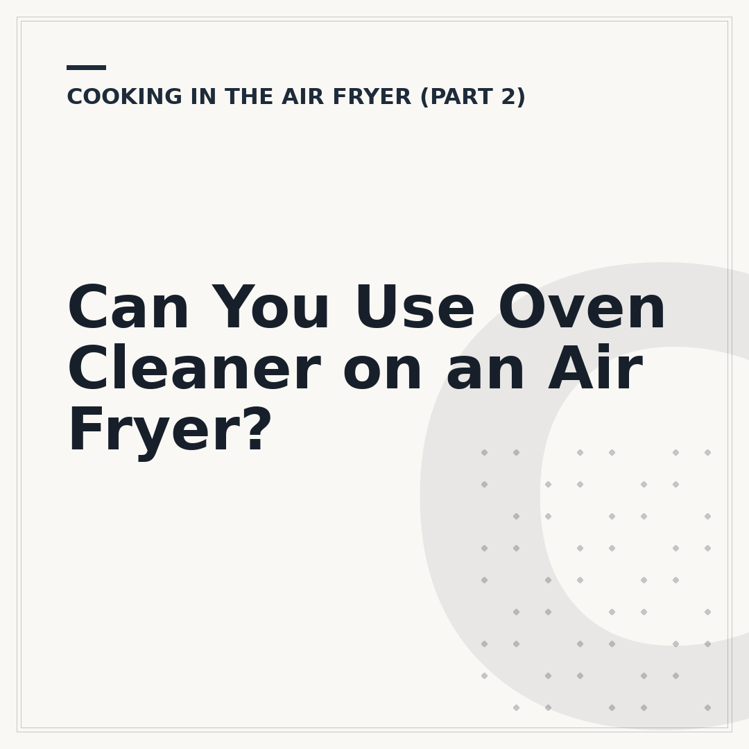 Can You Use Oven Cleaner on an Air Fryer?