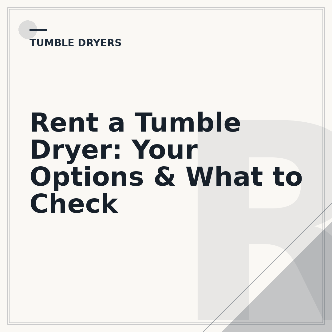Rent a Tumble Dryer: Your Options & What to Check