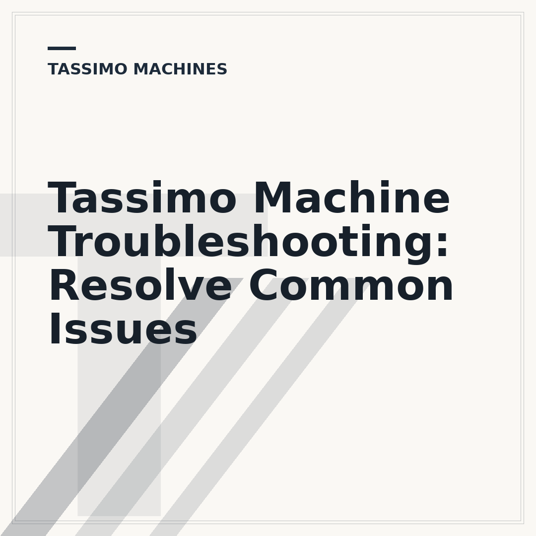 Tassimo Machine Troubleshooting: Resolve Common Issues