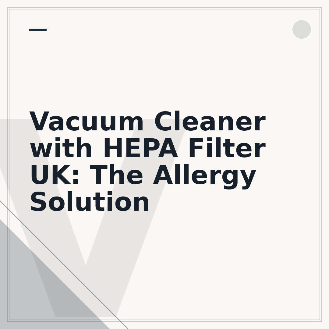 Vacuum Cleaner with HEPA Filter UK: The Allergy Solution