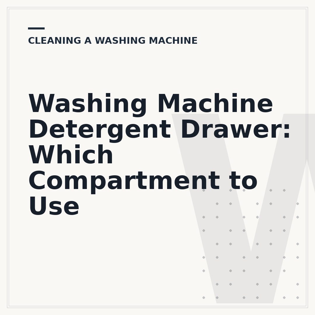 Washing Machine Detergent Drawer: Which Compartment to Use